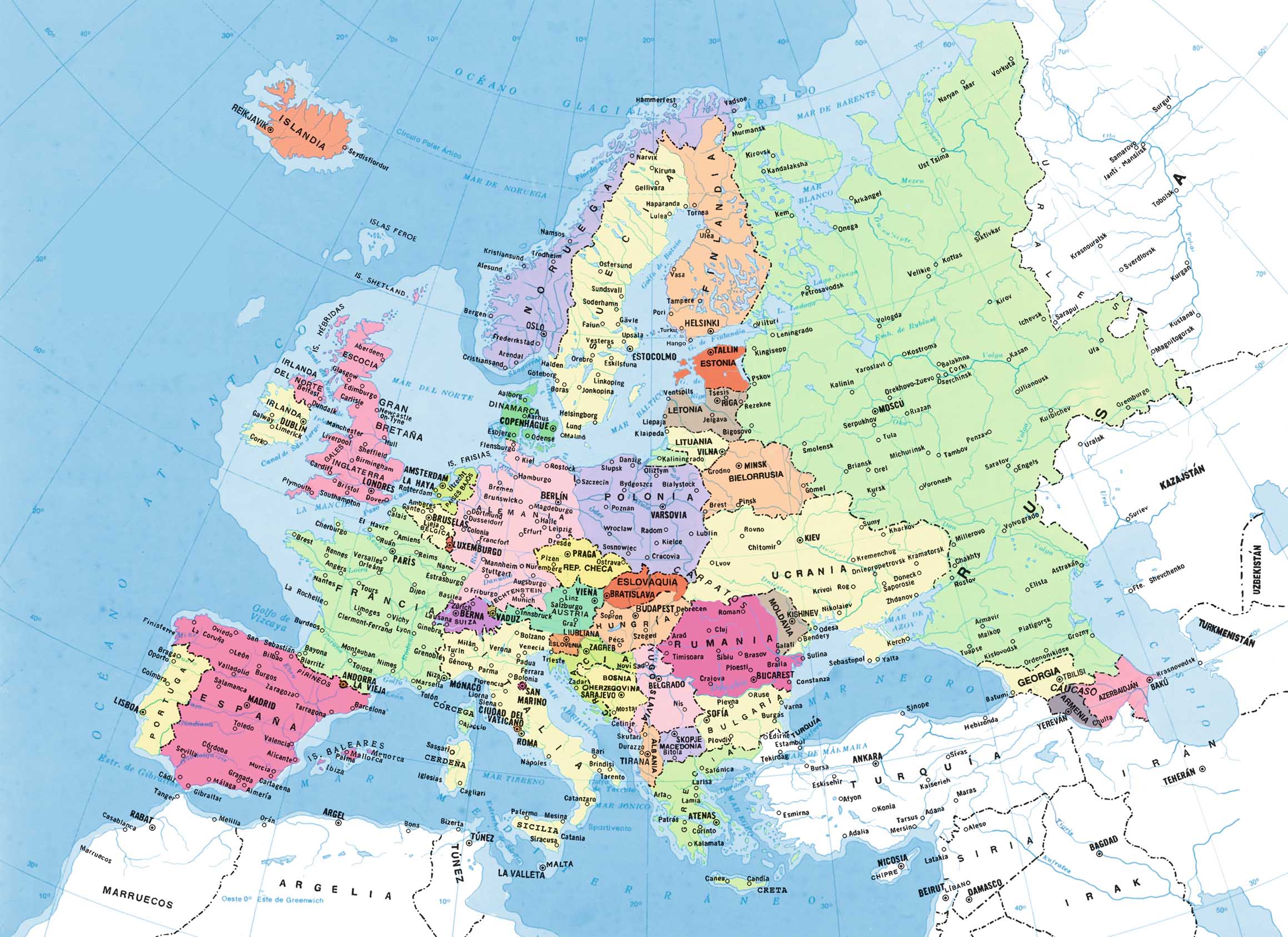 25 Elegante Mapa De Europa Con Paises Y Ciudades